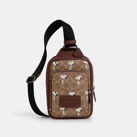 Coach Other - Coach X Peanuts Racer Sling Pack In Signature Canvas With Snoopy Print NWT